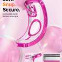 Meifigno Designed for iPhone 16 Pro Max Case 6.9", [Glitter Card & Wrist Strap] [Compatible with MagSafe] [2X Screen Protectors] Surround Raised Lens Protection Designed for 16 ProMax Case, Hot Pink