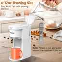 Small Single Serve Coffee Maker, Fast Brew One Cup Coffee Machine for K Cup and Grounds, 6 to 12 oz. Brew Sizes, Capsule Coffee Machine with Descaling Reminder and Viewing Tank, White (9.45 Inches)