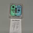 2 x Swi-itch Controller Ni-Tendo Swi-itch Transparent Cover, Ni-Tendo Swi-itch Soft Film Compatible with O-L-E-D Swi-itch Controllers (Comes with 2 Thumb Sleeves)