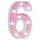 EUFONY Pink Glitter Marquee Light Up Numbers, LED Number Lights Battery Operated for Girls 6th 16th Pink Birthday Party Table Decorations, 2026 Graduation Party Decor, Number 6 Sign Cool White Lights
