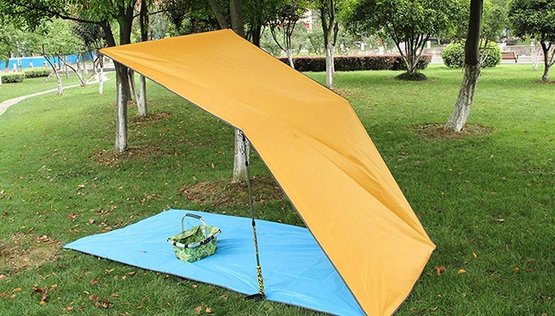 Bluefield Hammock Camping Tarp Rain Fly, Waterproof Tent Shelter Awning Sunshade Cloth Picnic Mat for Outdoor Hiking Beach Backpacking 112x43 In (M)