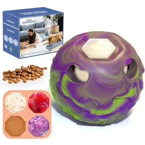 Dog Frozen Treat Toy, Slow Food Training to Relieve Boredom and Stimulating, Interactive Treat Dispensing Dog Toy, Interactive Chew Toys, Super Easy to Open Clean, for Small Dogs (purple, Large)