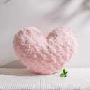 18" Blush Pink Heart Pillow, Luxury 600GSM Rose Textured Faux Rabbit Fur, Super Matte Aesthetic Decorative Throw Pillow for Couch Bed Sofa, Romantic Home Decor Heart Cushion