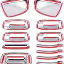 Chromed Exterior Door Handle Cover Caps & Rear Tailgate Handle Cover & Door Side Rearview Mirror Caps 12Pcs Exterior Cover Set Fit for Silverado 1999-2006 Sierra 1999-2006 Yukon 2000-2006