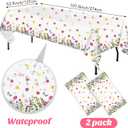 Blueweenly 173 Pcs Wildflower Birthday Party Decorations Wildflower Tablecloth Flower Happy Birthday Banner Disposable Plates Napkins Tableware Set for Spring Summer Baby Shower Party Decorations