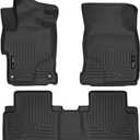 Husky Liners Weatherbeater Floor Mats | Fits 2014-2015 Honda Civic 4-Door | Front & 2nd Row, 3-pc Black - 99441