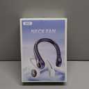 Portable Neck Fan with 6000mAh USB - Rechargeable Battery, Ultra-Light Bladeless Neck Fan LED Display, 360 Cooling Wearable Fan, 3 Speeds (White) (Grey)