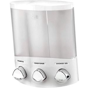 Better Living Products, White 76354 Euro Series TRIO 3-Chamber Soap and Shower Dispenser
