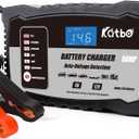 KATBO Automatic Battery Charger 12V 6V Auto-Voltage Detection, Automotive Battery Charger 2Amp 6 Amp Lead Acid Batteries Float Charger Maintainer for Motorcycle Car Boat Marine Lawn Mower ATV Toy Car