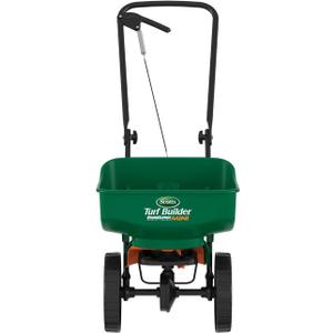 Scotts Turf Builder EdgeGuard Mini Broadcast Spreader for Seed, Weed and Feed, Fertilizer, Salt, Ice Melt, Push Spreader Holds up to 5,000 sq.ft. Product