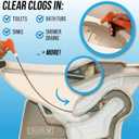 Pistol Grip Grabber Claw, Drain Clog Pickup Snake, Remove Hair and Clogs from Sink, Shower, Tub, Toilet Drains, 2-Ft