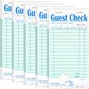 Darcvds 5 Pack Guest Check Books, Server Note Pads for Restaurant, Green Waiter Checkbook, Waitress Notepad, Food Receipt Book, Restaurant Order Pad 50 Sheets/Pack, 250 Total Tickets
