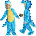 Spooktacular Creations Halloween Dinosaur Costume Kids, T-Rex Costume Outfit with Egg for Toddler Child Dress Up Party (3T (3-4 YRS), Blue)