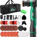 BATOCA S5 Cordless Car Buffer Polisher Kit 1 Inch 3 Inch Dual Action & Rotary Polishing Machine for Car Detailing,2x 2.0Ah Batteries,6 Variable Speeds 2000-5500RPM,Orbital Polisher for Car Boat Polish (Green)