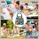 Butterfly Lunch Bag Reusable Black and White Leakproof Insulated Lunch Box Cooler Tote Bag Food Snack Container Box for Men Women Adult Work Travel Picnic