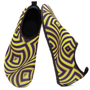 Men Women Water Shoes Quick-Dry Aqua Socks Barefoot Slip-on Summer Slippers for Beach Swim Sport Surf Yoga Exercise Spiral Yellow, 7-8 Women/6-7 Men
