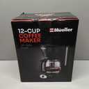 Mueller 12-Cup Drip Coffee Maker - Borosilicate Carafe, Auto-Off, Reusable Filter, Anti-Drip, Keep-Warm Function, Clear Water Level Window Coffee Machine, Kitchen Essentials & Accessories (Black)