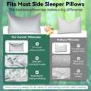 Cooling Curved Pillowcase for Side Sleeper Pillow - Rayon Derived from Bamboo Pillowcase with Zipper, Breathable and Soft Silky Cover for Hot Sleeper Protecting Hair&Skin Queen Size 1 Pack, Light Gray