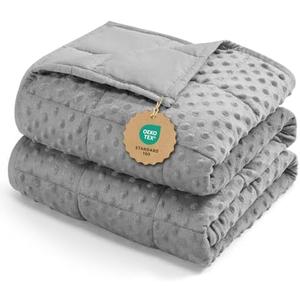 Kivik Breathable Weighted Blanket for Adults, Ultra Soft Minky Dot Heavy Blankets, Reversible Cooling and Warm Blanket for All Seasons, Machine Washable, Grey