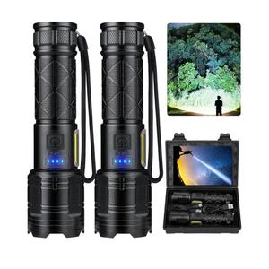Rechargeable LED Flashlights High Lumens, 99,000 Lumen Super Bright Flashlight with 7 Modes & Waterproof, Powerful USB Rechargeable Handheld Flash Light for Camping Home(2 Pack)