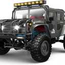 SIMREX 1:12 Scale All-Terrain Remote Control Car, 4WD RC Cars with 2.4 GHz, RC Climbing Truck, IPX4 Waterproof Off-Road Vehicle with Two Rechargeable Batteries, for Kids Teens Adults (Gray)