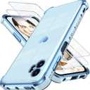 4 x Dretal for Samsung Galaxy XCover7 Pro Case with Screen Protector, Girl Women Cute Girly Love-Heart Luxury Gold Soft Cover Camera Protection Bumper Silicone Shockproof Phone Cover for SM-G766 (Blue)