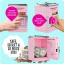 Piggy Bank for Kids - Electronic Money Saving Box w/Code- ATM Safe - Toy Coin Bank - Toys for Girls Age 3, 4, 5, 6, 7 - Birthday Gifts for 8, 9, 10, 11, 12 Year Old Girl (Pink & Silver)