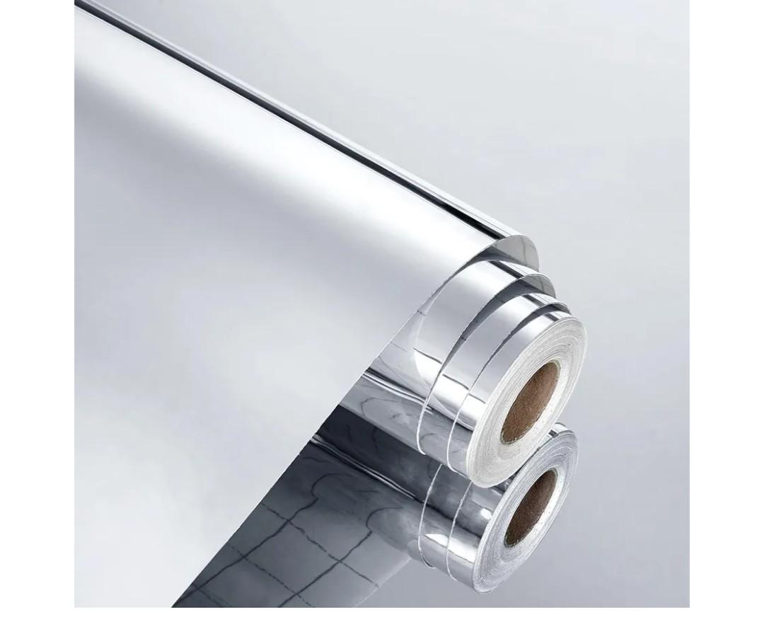 WESTICK Mirror Stickers for Walls Self Adhesive Mirror Wallpaper Sticker Peel and Stick Mirrored Contact Paper for DIY Art Crafts Home Decor Cabinets Countertops Silver Permanent Vinyl Wrap 15.8"x80"