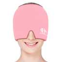 Migraine Relief Cap, Soothing Headache Ice Face Mask Products, Hot and Cold Therapy, Migraine Headache Relief Cap for Migraine, Sinus, Puffy Eyes, Tension, Stress and Hangover(Pink)
