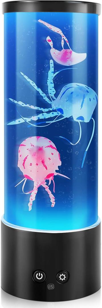 Jellyfish Lamp, Jelly Fish Tank Mood Light, Table Lamp for Home Office DecorRelaxation and Sleep, Jellyfish Aquarium with 17 Colors Changing, Valentines Day Gifts for Women, Kids and Men (Normal-3 Jellyfish)