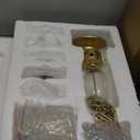 ANJIADENGSHI Mini Crystal Chandelier K9 Crystal Gold Chandelier for Living Room Bedroom Dining Room Kitchen Island Entryway 5 E12 Bulbs High 16.5 in x Diameter 16.9 in, Golden