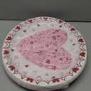 WorldBazaar Mother's Day Oval Paper Plates 24Pcs Disposable Red Pink Heart Love Paper Platters Love Theme Dessert Plates Wedding Anniversary Birthday Party Decor