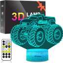 Monster Truck for Boys 3D Illusion Light Lamp, for Party Theme Hot Wheels Grave Digger Monster Truck, Night Lights for Kids Room Car Modeling Decor for Gifts as Present for Boys/Girls/Baby