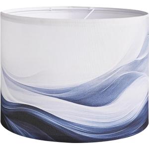 Lamp Shades for Table Lamps, 13x13x10in Fabric Blue Lamps Shades with Waves and Oceans, 1 Pack Lamps Shades, Drum Lamp Shades, Support E26 and E14, Spider