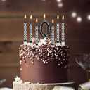 2 x 13pcs Racing Cars Themed Birthday Candles, Black and White Checkered Race Car Candles Birthday Cake Numeral Candle Cake Topper for Party Decoration Baby Shower Party Supplies (Number 0)