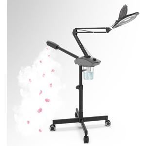 TASALON Professional 2-in-1 Facial Steamer, Ozone Face Steamer with 5X Magnifying Lamp Deep Cleaning Pore,Hot Mist Face Steamer Salon Spa Beauty Skin Care Equipment, Aroma Therapy Nozzle Included