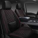 F150 Seat Covers 2015-2026 Full Set, Truck Interior Sets with Lumbar Support Custom Fit for Ford F150 2015-2026, F250/F350/F450 2017-2026 Super Duty Crew Cab XLT XL Lariat Platinum, BlackRed