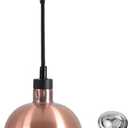 Hanging Food Heat Lamp Infrared Food Warmer Fry Heating Light 250W with Retractable Cord (Dia 29cm(Copper))