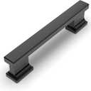 Amerdeco 10 Pack Matte Black Cabinet Hardware - 3-3/4 Inch(96mm) Hole Center Drawer Pulls for Kitchen, Bathroom & Dresser - ZH00013