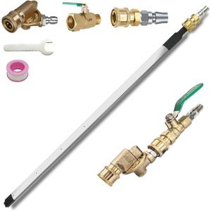 Lucstar Radiator Cleaning Wand,Radiator Genie Water Air Cleaning Wands, 24 Wand+ 7 Angles Coupler+ Valve Switch, Air Filter Cleaner for Car Truck Power Washer Wand,Gutter Cleaning