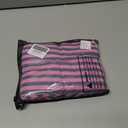 Yanekop Womens Romper Dress with Shorts Striped Romper Overall Oversized Short Jumpsuit V Neck Puff Sleeve Mini Dress (Small, Hot Pink Green)