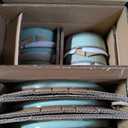GBHOME Ceramic Dinnerware Sets for 6, 18 Pieces Stoneware Plates and Bowls Sets, Chip and Scratch Resistant Dishes, Dishwasher & Microwave Safe-Pastel Green