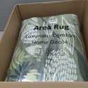 Anidaroel Green Large Area Rugs 8x10, Botanical Floral Washable Rug for Living Room, Soft Rugs for Bedroom Non-Slip Ultra-Thin Modern Rug Dining Room Mat Throw Carpet for Dorm Apartment