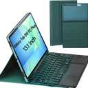 Keyboard Case for Samsung Galaxy Tab S10 FE Plus/S10 FE+ 13.1-Inch 2025, Detachable 7 Colors Backlit Bluetooth Keyboard, Smart Touchpad, Folio Cover with S Pen Holder (Green)