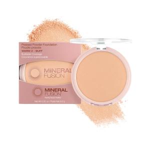 Mineral Fusion Pressed Powder Foundation - Matte Finish Face Powder for Medium Skin with Yellow Undertones - Age Defying Natural Makeup - Talc Free, Vegan, Hypoallergenic (Warm 2)