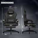 GTPLAYER Big and Tall Gaming Chair 400lbs Heavy Duty Office Chair with Footrest,High Back Pocket Spring Ergonomic Computer Chair for Adults,Wide Comfy Seated Cushion with Linkage Armrests, Black, Large