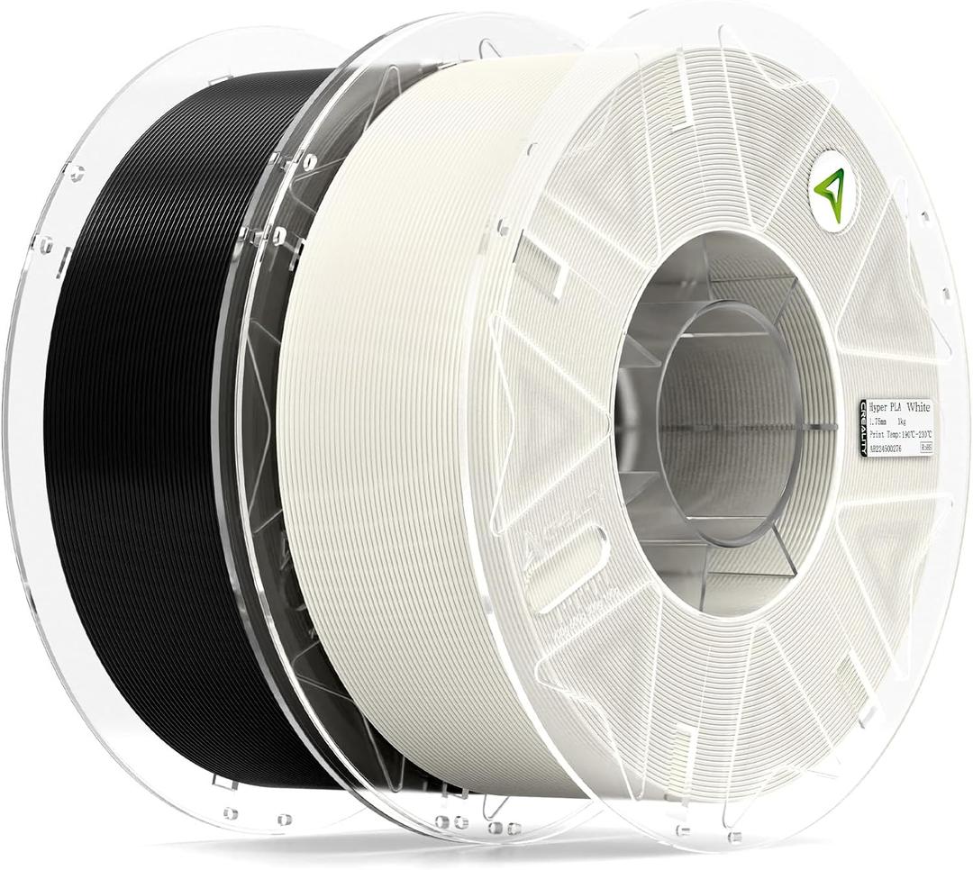 Official CREALITY Hyper PLA RFID Filament 1.75mm Black & White 2KG for K2 Plus Combo, High Speed 30-600mm/s 3D Printer Filament, 1kg(2.2lbs)/Spool Hyper PLA RFID Support CFS, for Most 3D Printers