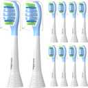 Replacement Toothbrush Heads Compatible with Philips Sonicare and More Click-on Handles C3 G3 W3 C2 G2 Brush Heads, 10 Pack White