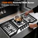 36 Inch Built-in Gas Cooktop 5 Italy SABAF Sealed Burners 40400 BTU