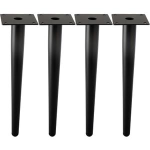 Straight Furniture Table Legs 20 Inch, Round Tapered Metal Furniture Legs Black, Modern Dresser Cabinet Sofa Support Feet Replacement, Set of 4